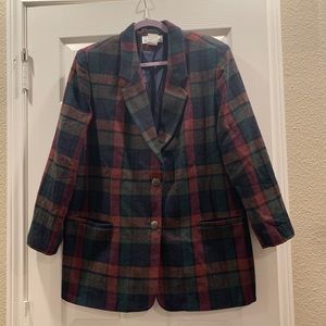 VTG White Stag Plaid Wool Blazer Jacket